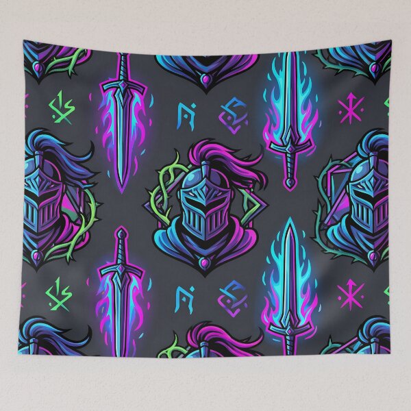 Item preview, War Power Fantasy RPG Pixel Art Seamless Pattern designed and sold by ART ATTACK ZONE.