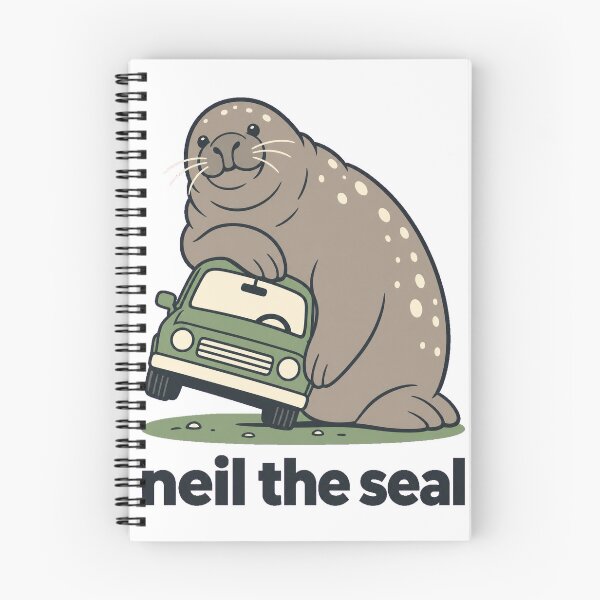 Item preview, Neil the Seal - Car Leaner Flat Vector Illustration designed and sold by VisualArtsOasis.
