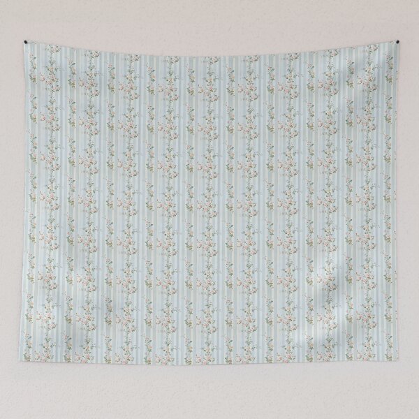 Item preview, Vintage Blue Floral Striped designed and sold by LouieVanille.
