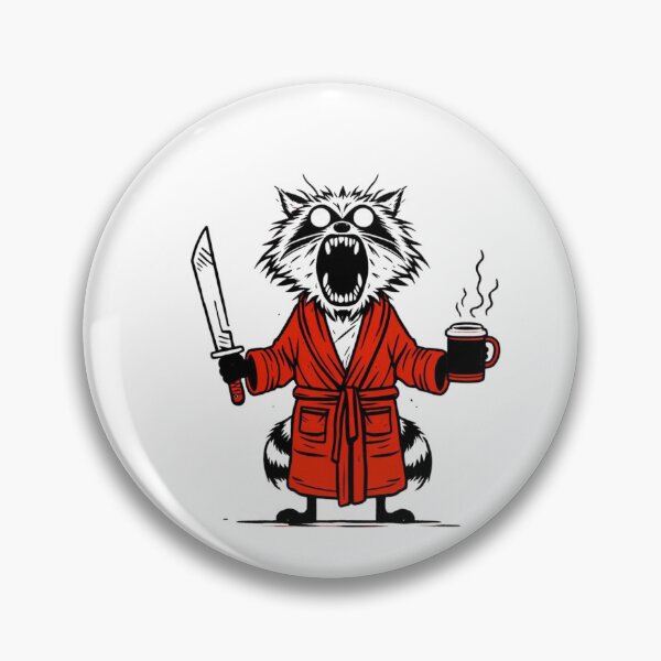 Item preview, Crazy Coffee Raccoon Red Bathrobe Knife Cartoon designed and sold by Macias123.