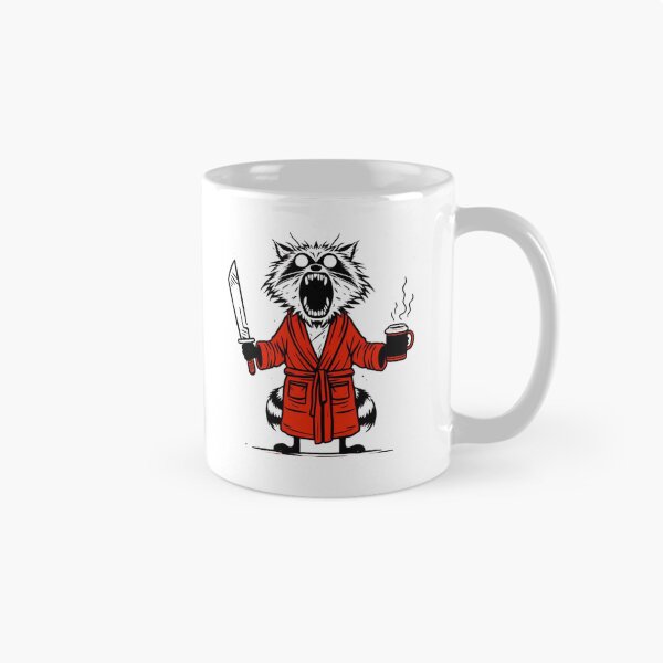 Item preview, Crazy Coffee Raccoon Red Bathrobe Knife Cartoon designed and sold by Macias123.