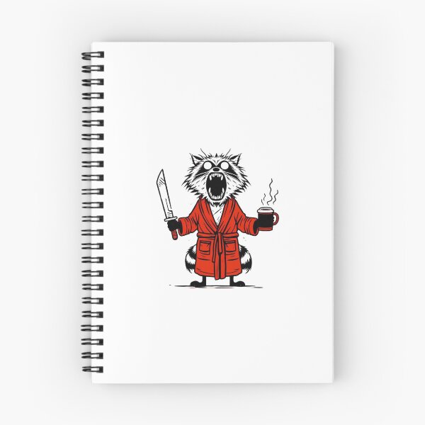 Item preview, Crazy Coffee Raccoon Red Bathrobe Knife Cartoon designed and sold by Macias123.