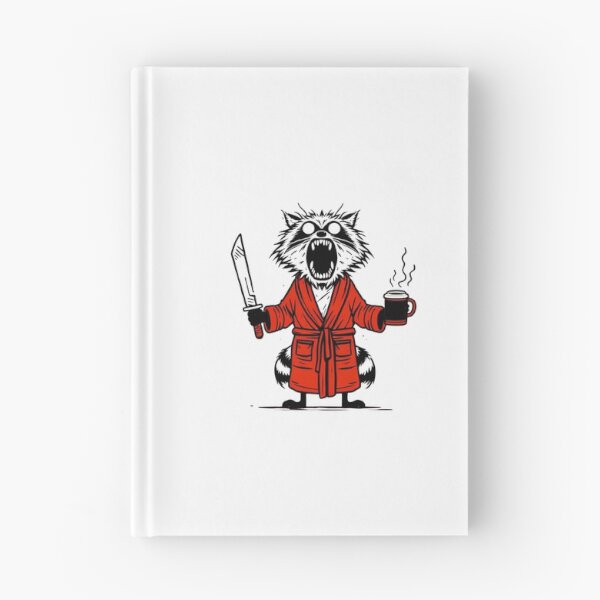 Item preview, Crazy Coffee Raccoon Red Bathrobe Knife Cartoon designed and sold by Macias123.