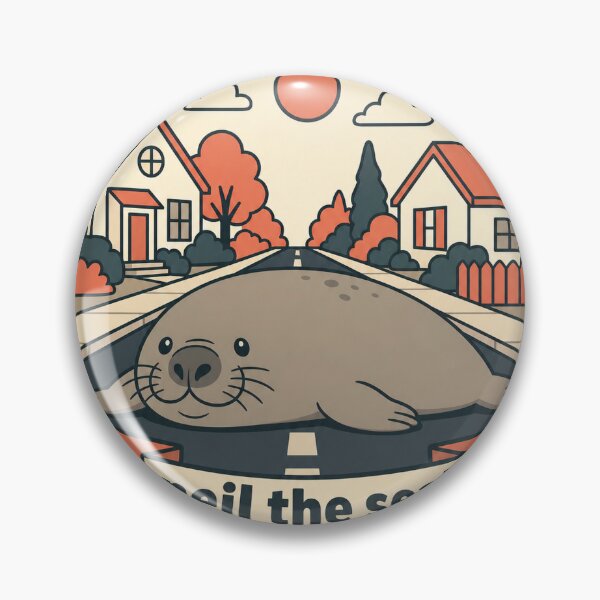 Item preview, Neil the Seal Speed Bump - Funny Chonky Sea Creature Art designed and sold by VisualArtsOasis.