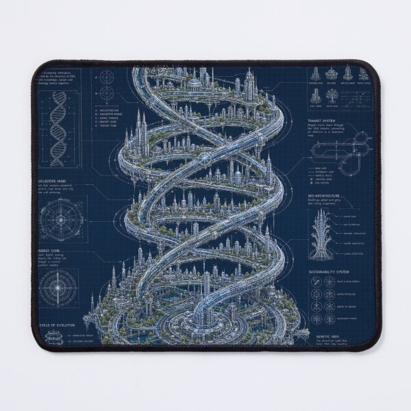 Item preview, DNA City Blueprint | Genetic Megacity | Futuristic Bio-Tech Architecture | Sci-Fi Engineering Art designed and sold by EverStitchStudio ★★★★★.