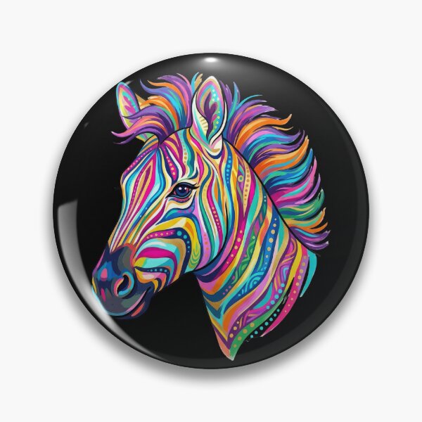 Artikelvorschau, Regenbogen-Zebra, buntes Zebra, Neon-Wildtiere, psychedelische Tierkunst entworfen und verkauft von PlumArtDesign.
