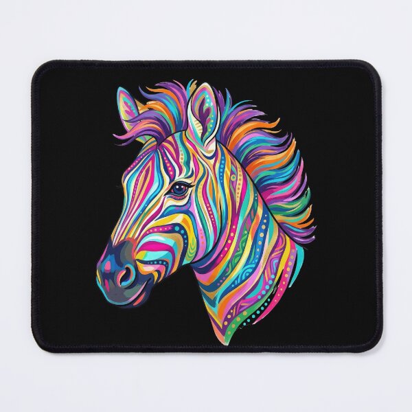 Item preview, Rainbow Zebra Colorful Zebra Neon Wildlife Psychedelic Animal Art designed and sold by PlumArtDesign.