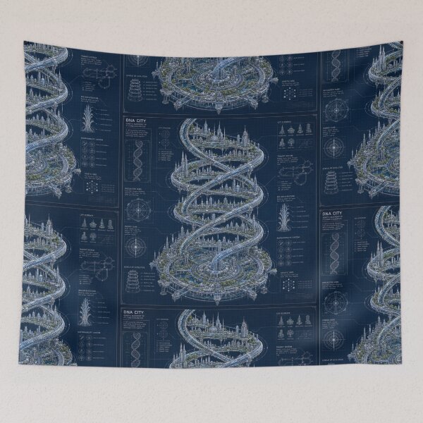 Item preview, DNA City Blueprint | Genetic Megacity | Futuristic Bio-Tech Architecture | Sci-Fi Engineering Art designed and sold by EverStitchStudio ★★★★★.
