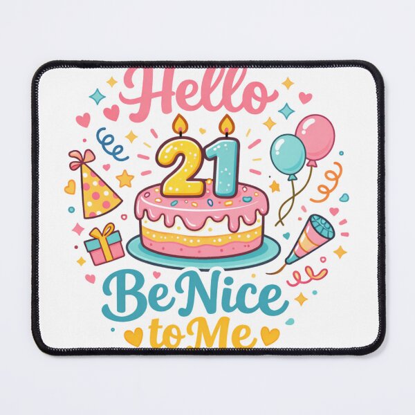 Artikelvorschau, Hallo 21, sei nett zu mir! | Lustiges T-Shirt zum 21. Geburtstag mit Typografie entworfen und verkauft von rushaib.