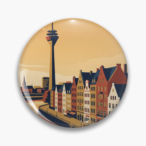 Item preview, Düsseldorf Germany Vintage Travel Poster – Rhine Art designed and sold by Bomax121.