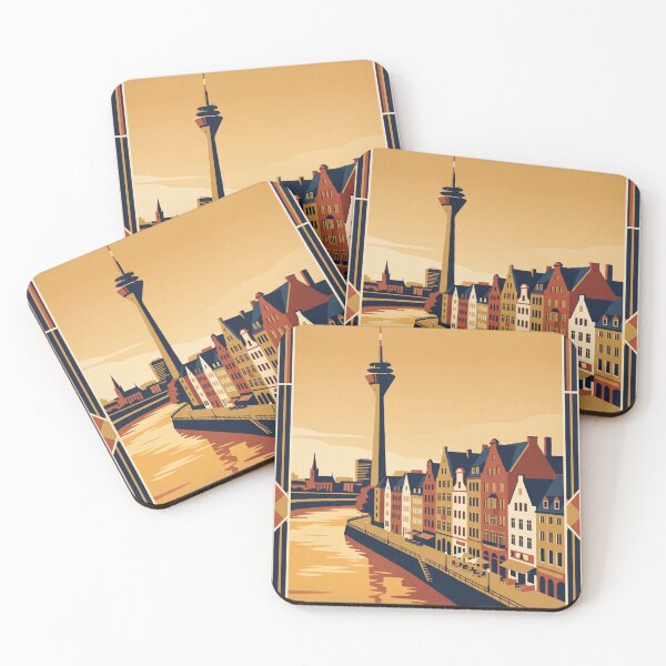 Item preview, Düsseldorf Germany Vintage Travel Poster – Rhine Art designed and sold by Bomax121.