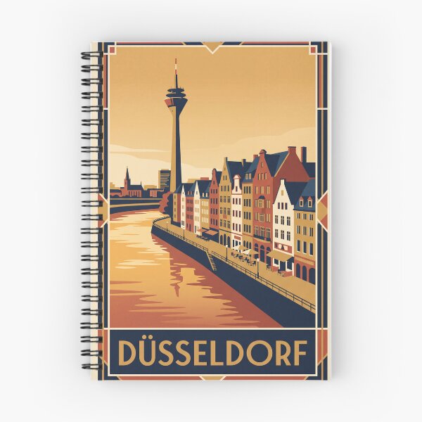 Item preview, Düsseldorf Germany Vintage Travel Poster – Rhine Art designed and sold by Bomax121.