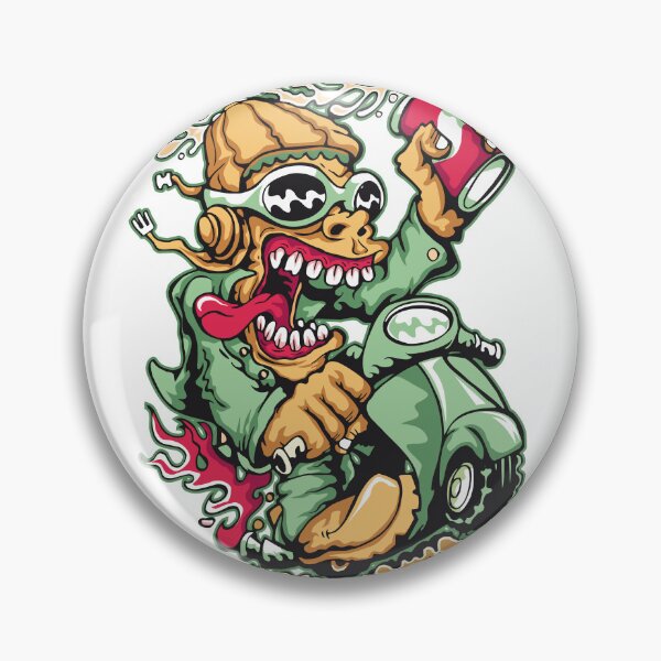 Item preview, Wild Pizza Monster Riding a Green Scooter designed and sold by ndesigne.