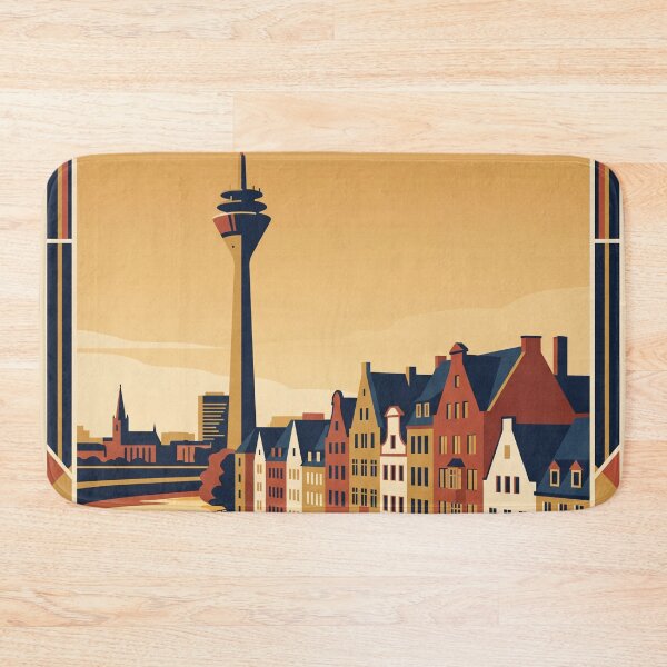 Item preview, Düsseldorf Germany Vintage Travel Poster – Rhine Art designed and sold by Bomax121.