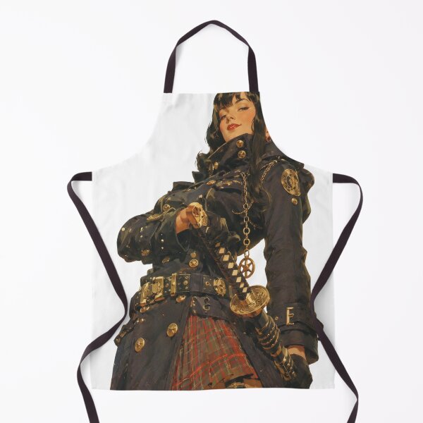 Item preview, Dark Gothic Swordswoman Pin-Up | Original Vintage Fantasy Illustration designed and sold by Cosplayvintage.