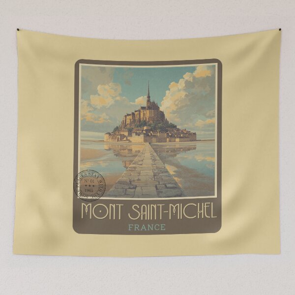 Item preview, Vintage Mont Saint Michel France Mid Century Poster designed and sold by KaBaRen.