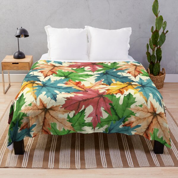 Item preview, Colorful Autumn Leaf Pattern | Warm Colors | Cream Background designed and sold by UnhingedBird.