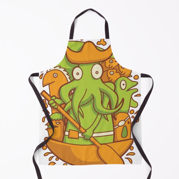 Item preview, Green Octopus Captain and Fish Crew Adventure designed and sold by ndesigne.