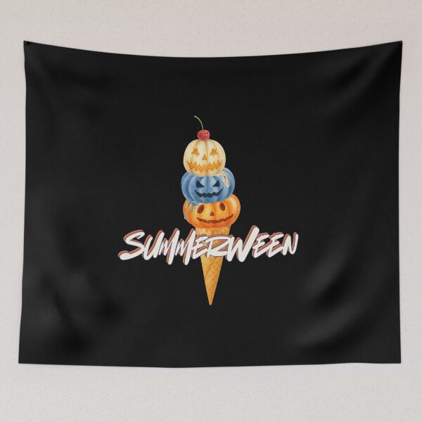 Item preview, Summerween Ice Cream Cone Halloween Pumpkins and a Cherry on Top designed and sold by SunandShade.