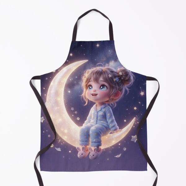 Item preview, Cute Girl Sitting On The Glowing Moon designed and sold by Azurart2.