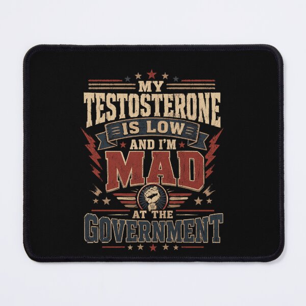 Item preview, my estrogen is low and i'm mad at the government tee, Funny Menopause designed and sold by THREE LITTLE BEANS.
