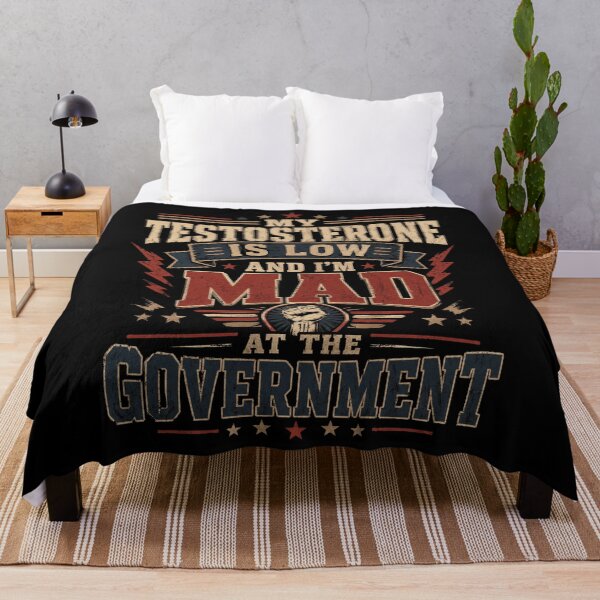 Item preview, my estrogen is low and i'm mad at the government tee, Funny Menopause designed and sold by THREE LITTLE BEANS.