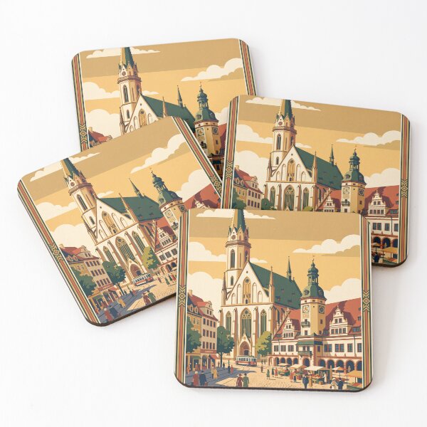 Item preview, Leipzig Germany Vintage Travel Poster – Market Art designed and sold by Bomax121.