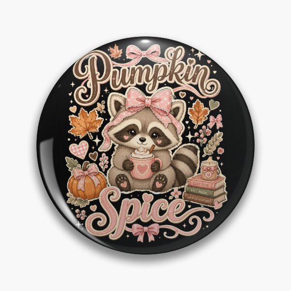 Item preview, Pumpkin Spice Raccoon – Cute Autumn Coffee Aesthetic designed and sold by THREE LITTLE BEANS.