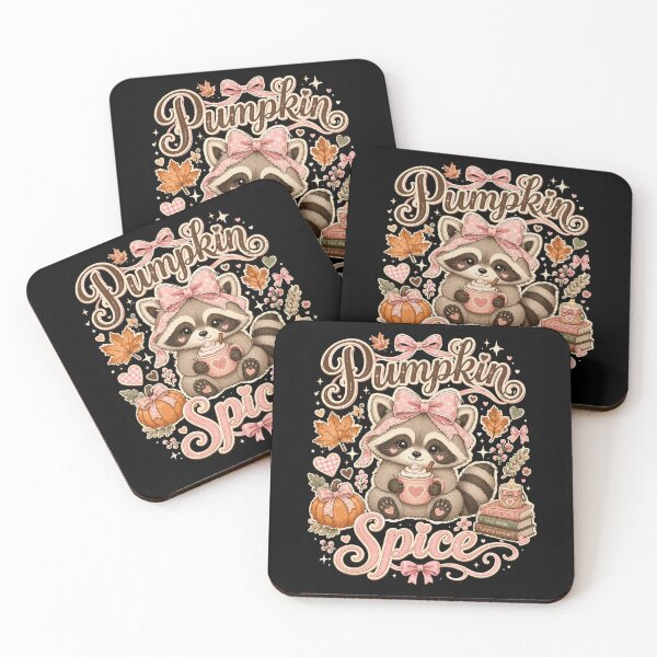 Item preview, Pumpkin Spice Raccoon – Cute Autumn Coffee Aesthetic designed and sold by THREE LITTLE BEANS.