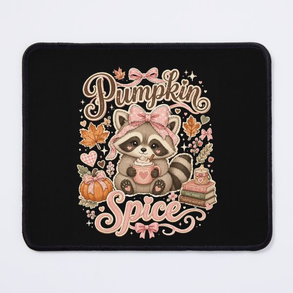 Item preview, Pumpkin Spice Raccoon – Cute Autumn Coffee Aesthetic designed and sold by THREE LITTLE BEANS.