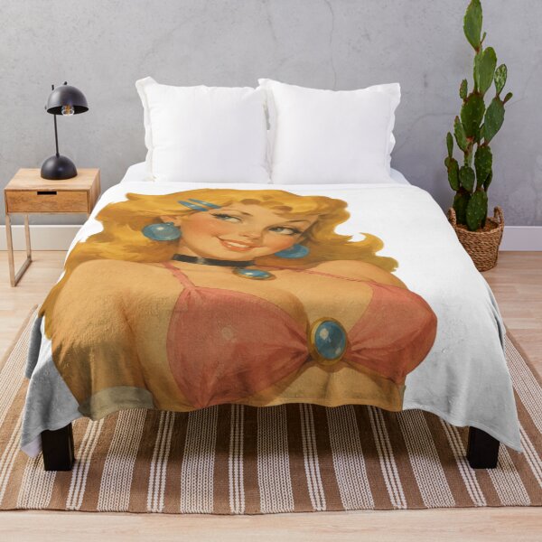 Item preview, Peach Pin-Up | Retro Gamer Princess Vintage Illustration designed and sold by Cosplayvintage.