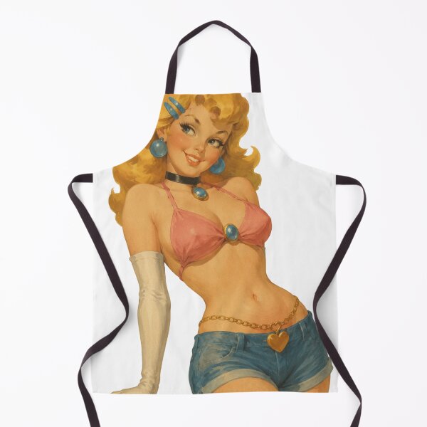 Item preview, Peach Pin-Up | Retro Gamer Princess Vintage Illustration designed and sold by Cosplayvintage.