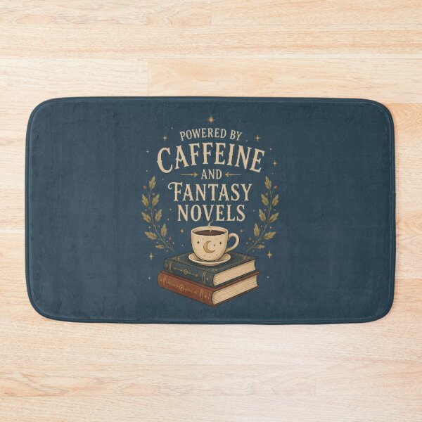 Item preview, Powered By Coffee And Fantasy Novels – Cozy Bookish Typography Design designed and sold by Moonwoven Studio.