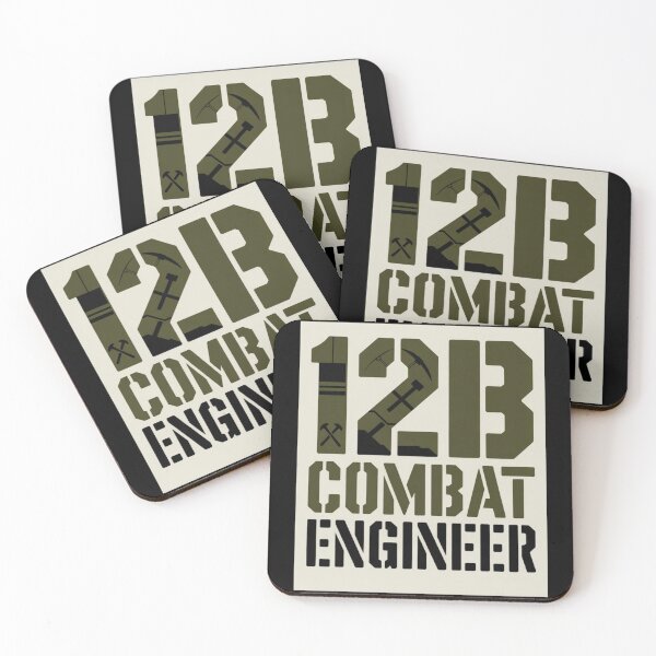 Item preview, 12B Combat Engineer — U.S. Army MOS Stencil Tool Icon Military Engineering Graphic White Background designed and sold by GFamilyC.