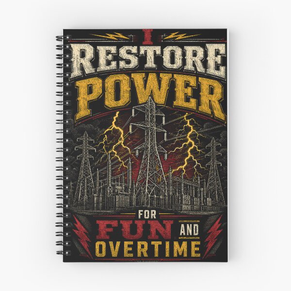 Item preview, Retro Lineman Engraving - I Restore Power for Fun and Overtime designed and sold by RoyalOrderGallery.