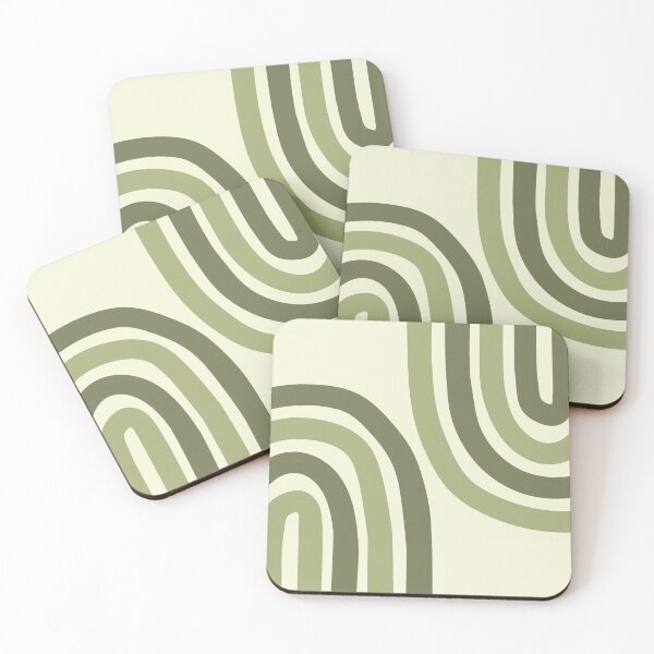 Item preview, Minimalist Boho Rainbow Abstract Art Pattern in Olive Sage designed and sold by nineFlorals.
