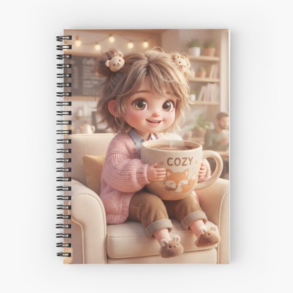 Item preview, Cute Girl Enjoying A Cozy Coffee Break designed and sold by Azurart2.