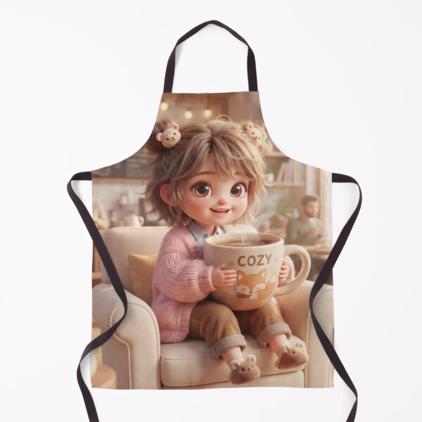 Item preview, Cute Girl Enjoying A Cozy Coffee Break designed and sold by Azurart2.