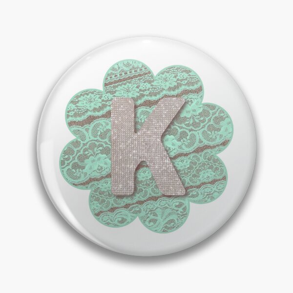 Item preview, Letter K Turquoise Lace and Diamonds designed and sold by thethingsimake.