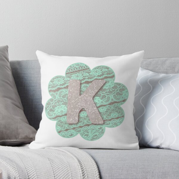 Item preview, Letter K Turquoise Lace and Diamonds designed and sold by thethingsimake.
