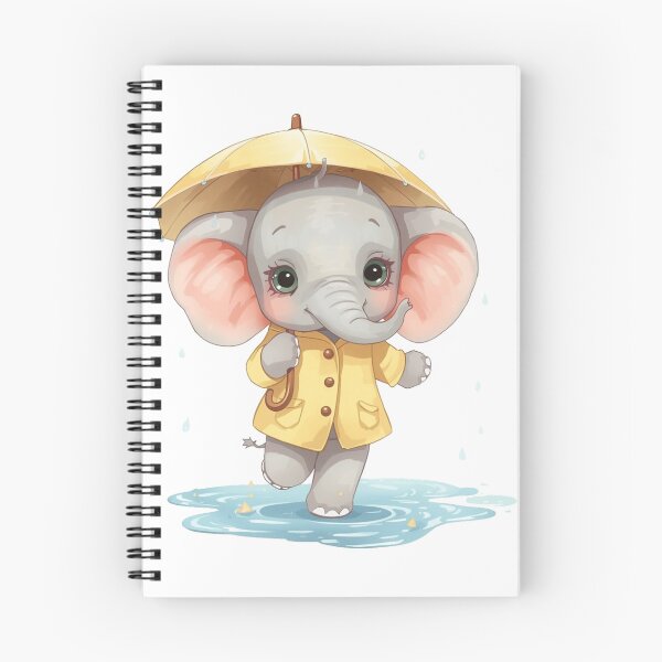 Item preview, An Adorable Young Elephant - Soft Pastel Colors Rainy Day designed and sold by DigitfanStudio.
