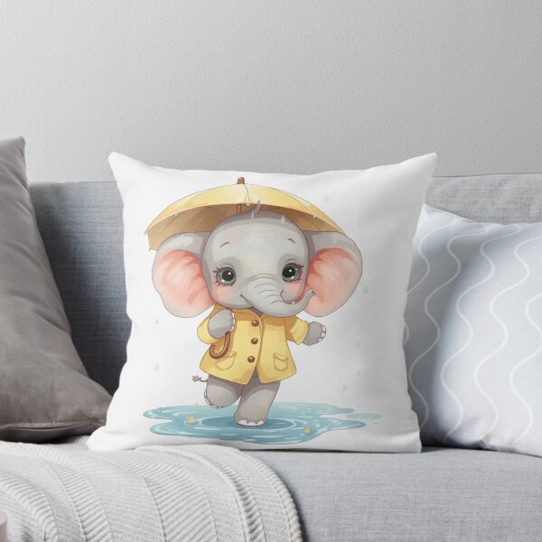 Item preview, An Adorable Young Elephant - Soft Pastel Colors Rainy Day designed and sold by DigitfanStudio.