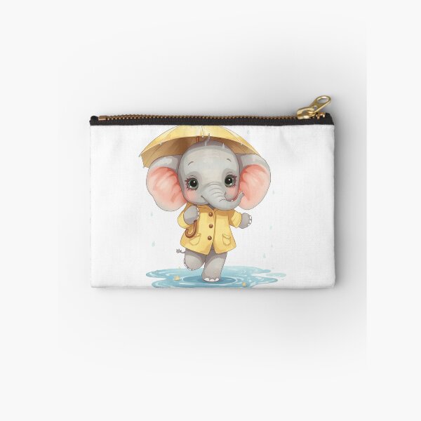 Item preview, An Adorable Young Elephant - Soft Pastel Colors Rainy Day designed and sold by DigitfanStudio.