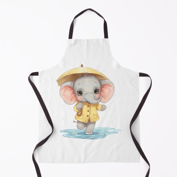 Item preview, An Adorable Young Elephant - Soft Pastel Colors Rainy Day designed and sold by DigitfanStudio.