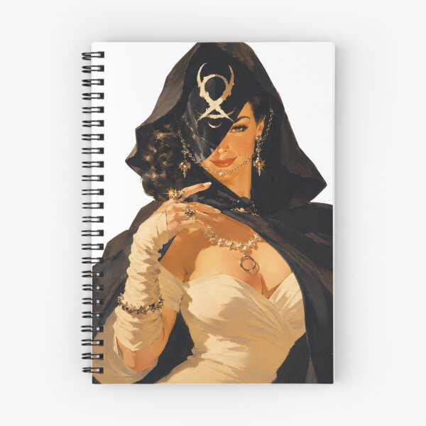 Item preview, Dark Priestess Pin-Up | Original Gothic Fantasy Vintage Illustration designed and sold by Cosplayvintage.
