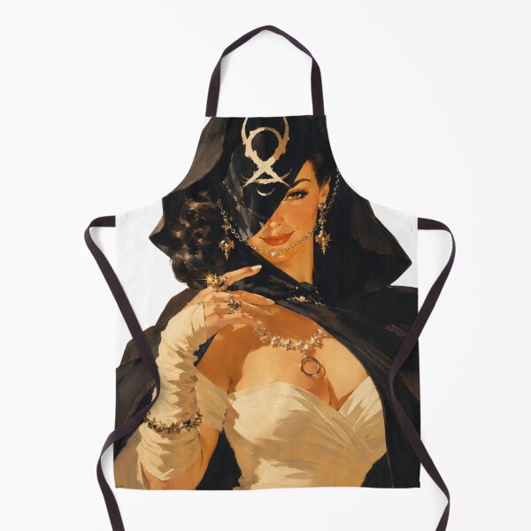 Item preview, Dark Priestess Pin-Up | Original Gothic Fantasy Vintage Illustration designed and sold by Cosplayvintage.