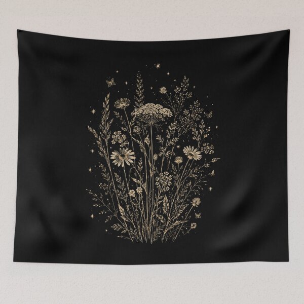 Item preview, Vintage Wildflower Botanical Illustration – Rustic Nature Aesthetic designed and sold by THREE LITTLE BEANS.