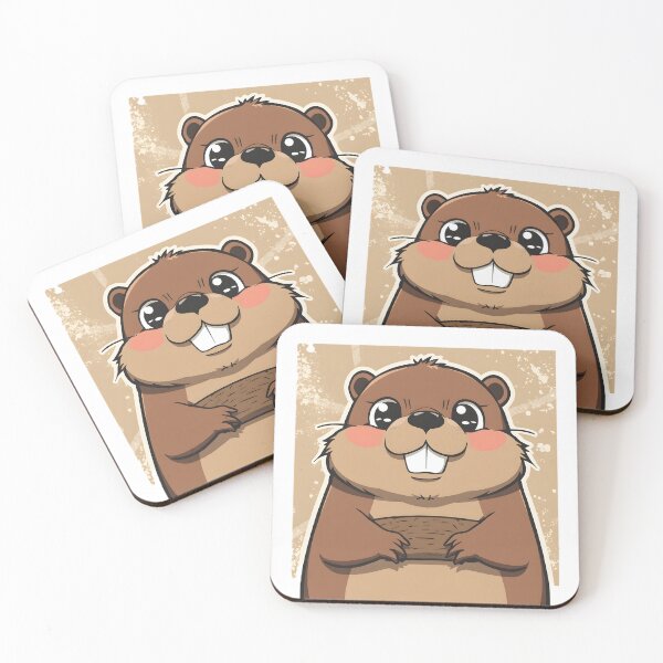 Item preview, Cute Kawaii Beaver Sticker | Adorable Cartoon Beaver Illustration with Big Teeth designed and sold by dreamz-world.
