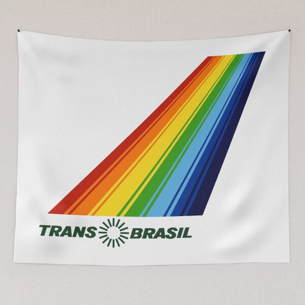 Item preview, Vintage Transbrasil Rainbow Airline Logo – Retro Brazilian Aviation designed and sold by RetroAviation.