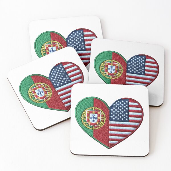 Item preview, Parche con forma de corazón con la bandera de Portugal y Estados Unidos, aplique bordado termoadhesivo de la herencia portuguesa-estadounidense, regalo para personas con doble ciudadanía. designed and sold by WonderWaresGifts.